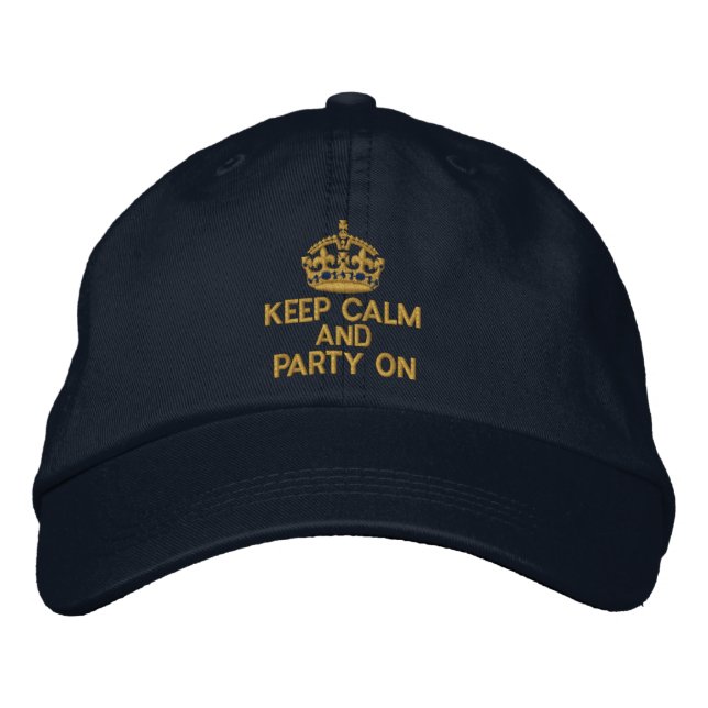 BEHÅLLA LUGN OCH PARTY PÅ Klassisk Broderad Keps (Framsida)