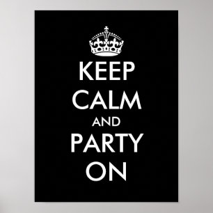 Behålla lugn och party på Poster