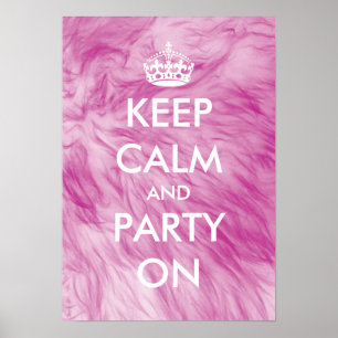 Behålla lugn och party på poster hårigets bakgru