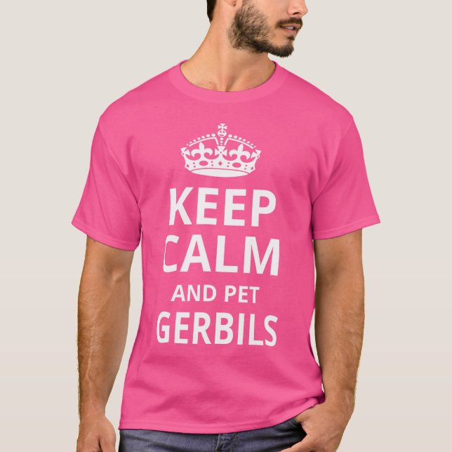 Behålla Lugn och Pet Gerbils T Shirt (Framsida)