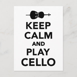 Behålla lugn och Play Cello Vykort