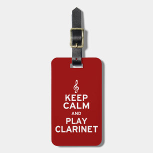 Behålla Lugn och Play Clarinet Bagagebricka