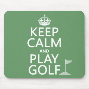 Behålla Lugn och Play Golf - allt färg Musmatta