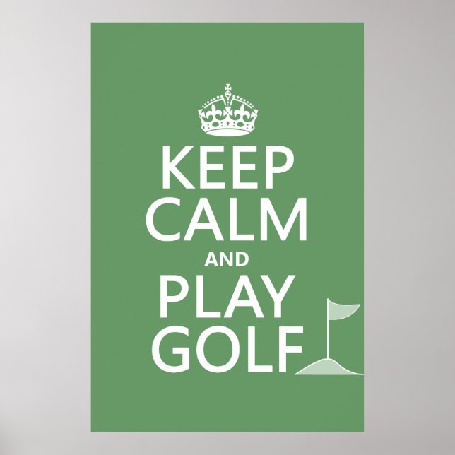 Behålla Lugn och Play Golf - allt färg Poster (Framsidan)