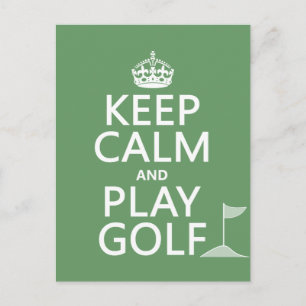 Behålla Lugn och Play Golf - allt färger Vykort
