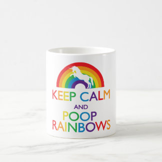 Behålla Lugn och Poop Rainbows Unicorn Kaffemugg