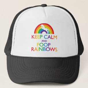 Behålla Lugn och Poop Rainbows Unicorn Keps