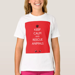 Behålla Lugn och Rädding Animals Black Tass T Shirt