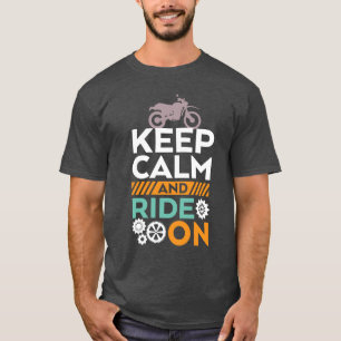 Behålla Lugn och Ride on Biker T-shirt Motorcycle