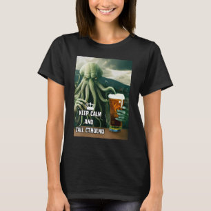 Behålla Lugn och ring Cthulhu Lovecraft T Shirt