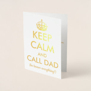 Behålla Lugn och ring Pappa! Fars dag Folierat Kort