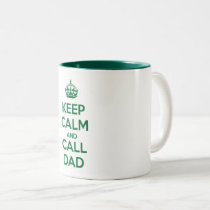 Behålla Lugn och ring Pappa Två-Tonad Mugg