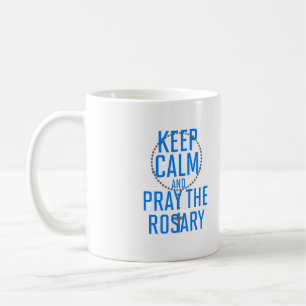 Behålla Lugn och rosa Rosary Kaffemugg