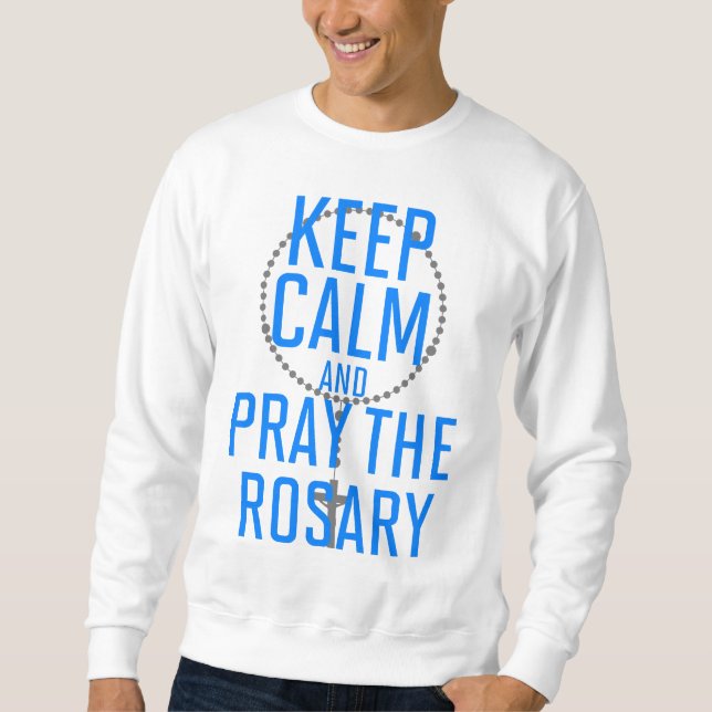 Behålla Lugn och rosa Rosary Lång Ärmad Tröja (Framsida)