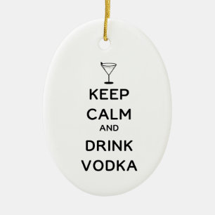 Behålla, Lugn och rotera vodka med Anpassningsbar Julgransprydnad Keramik