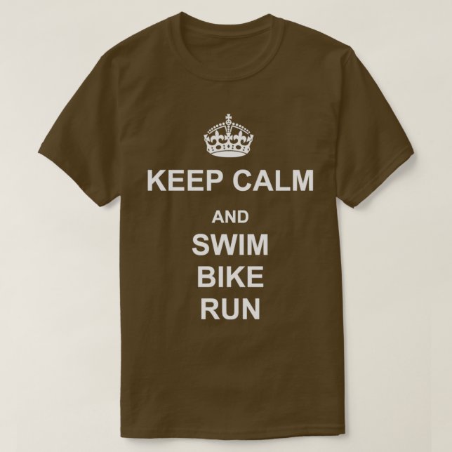 Behålla Lugn och Simma Bike Springa White T Shirt (Design framsida)