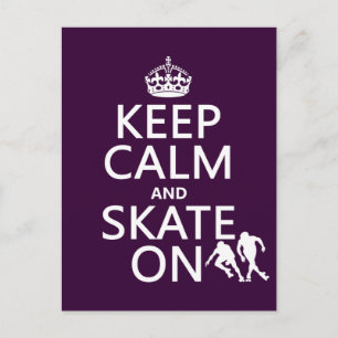 Behålla Lugn och skate on (rullskridskor) Vykort