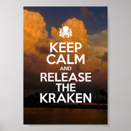 Behålla Lugn och släpp Poster Kraken
