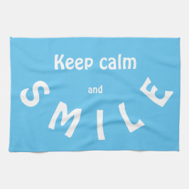 Behålla Lugn och Smile Tea Towel Kökshandduk