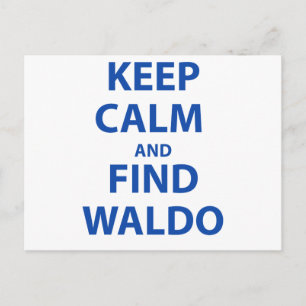 Behålla Lugn och Sök efter Waldo Vykort