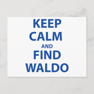Behålla Lugn och Sök efter Waldo Vykort
