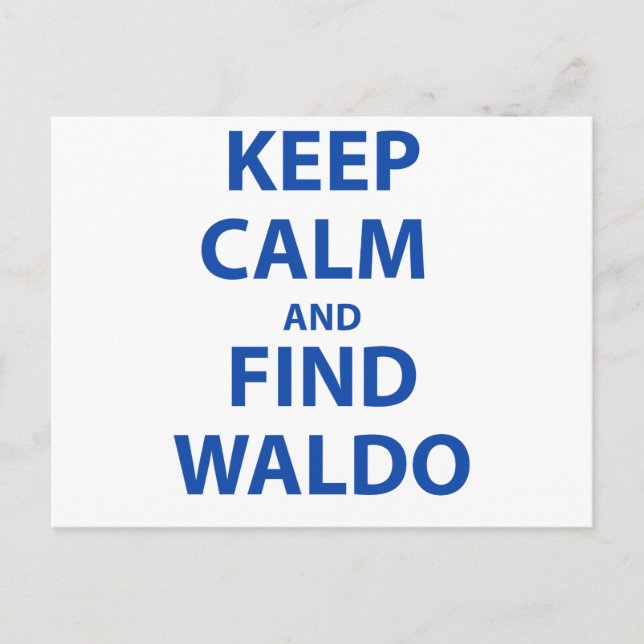Behålla Lugn och Sök efter Waldo Vykort (Framsida)