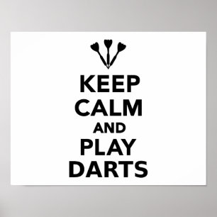 Behålla lugn och spela Darts Poster