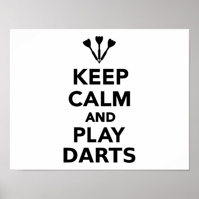 Behålla lugn och spela Darts Poster (Framsidan)