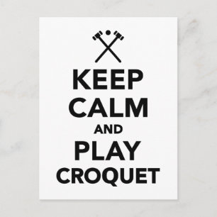 Behålla lugn och spela upp Croquet Vykort