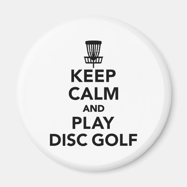 Behålla lugn och spela upp Disk golf Magnet (Framsidan)