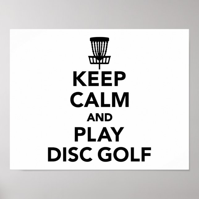 Behålla lugn och spela upp Disk golf Poster (Framsidan)
