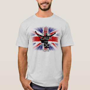 behålla lugn och Sten om Förenade kungarikets Flag Tee