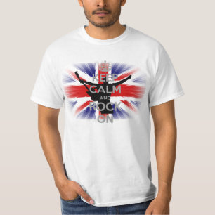 behålla lugn och Sten om Förenade kungarikets Flag Tee