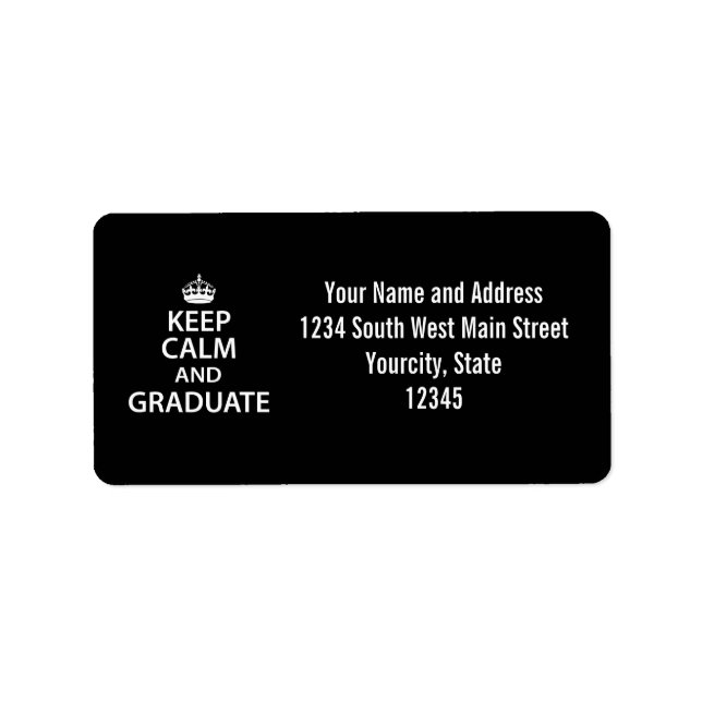Behålla Lugn och Student Funny Studenten Adressetikett (Framsidan)