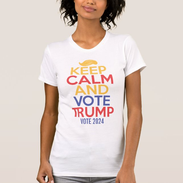 Behålla Lugn och support Trump 2024 Women's TShirt T Shirt (Framsida)