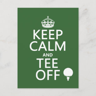 Behålla Lugn och Tee Off - Golf presenter, all fär Vykort