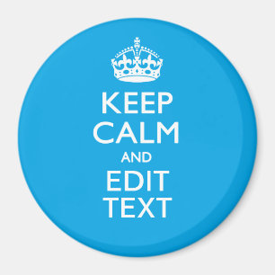 Behålla-Lugn och text på Himlar Blue Decor Magnet