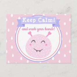 Behålla Lugn och tvätta händer! Stoppa Corona Viru Vykort