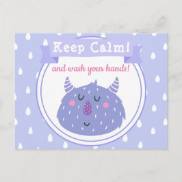 Behålla Lugn och tvätta händer!Stoppa Corona Virus Vykort