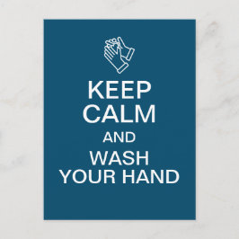 Behålla Lugn och Tvätta handtag Vykort