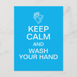 Behålla Lugn och Tvätta handtag Vykort