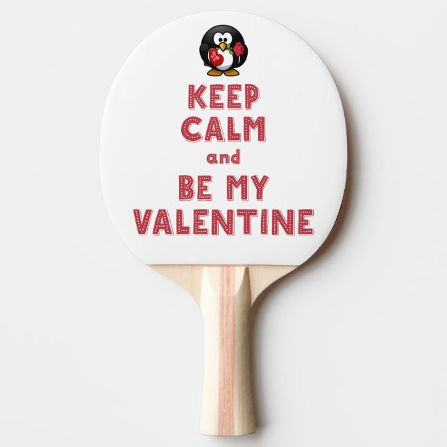 Behålla Lugn och vara min Valentine Ping Pong Padd Pingisracket (Framsidan)