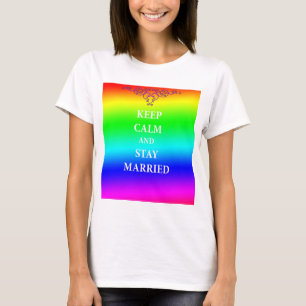 Behålla lugn och vistelse i gift Kvinnor i idrott Tee Shirt