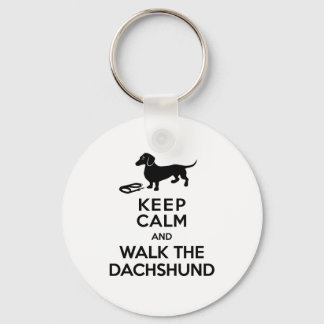 Behålla Lugn och Walk the Dachshund - Cute Doxie Nyckelring
