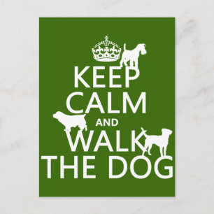 Behålla Lugn och Walk the Hund - all färger Vykort