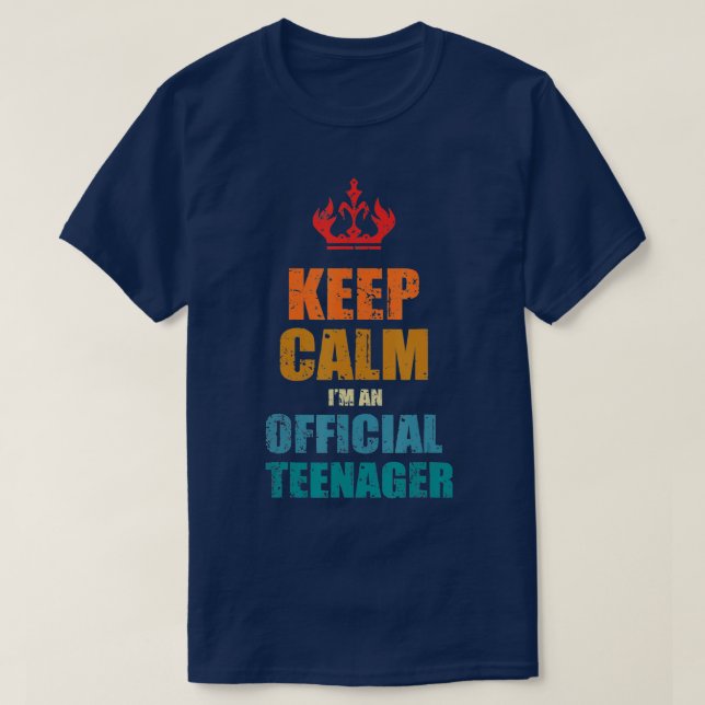 Behålla Lugn Officiell födelsedag nager 13:e under T Shirt (Design framsida)