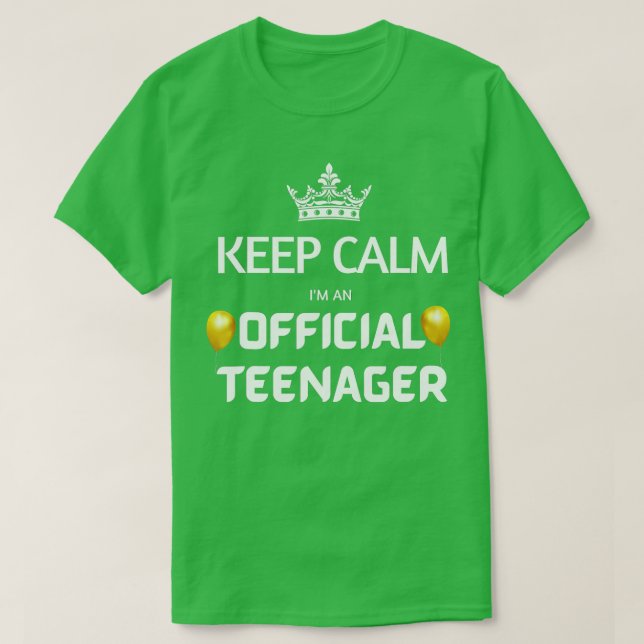 Behålla Lugn Officiell födelsedag nager 13:e under T Shirt (Design framsida)