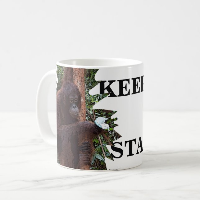 Behålla Lugn Orangutan Wildlife Kaffemugg (Framsida vänster)
