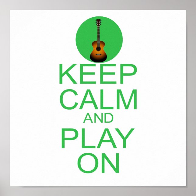 Behålla Lugn Parody Guitar Poster (Framsidan)