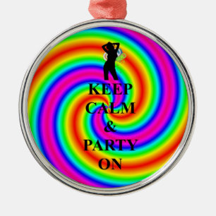 behålla lugn & party på julgransprydnad metall